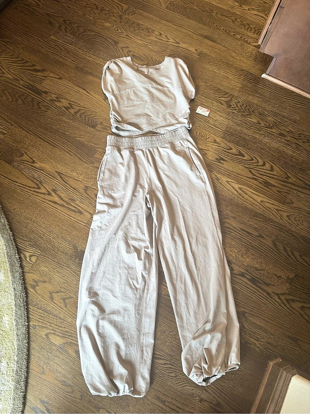 Free People Hot Shot Crossover Set Beige Two-Piece Set